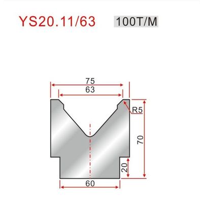 YS20.11/63 CNC Press Brake Die HRC48-HRC53 Press Brake V Dies