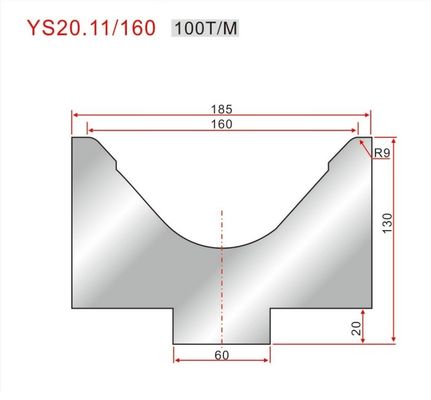 YS20.11/160 88 Degree Amada Press Brake Die 160mm Press Brake V Die Opening